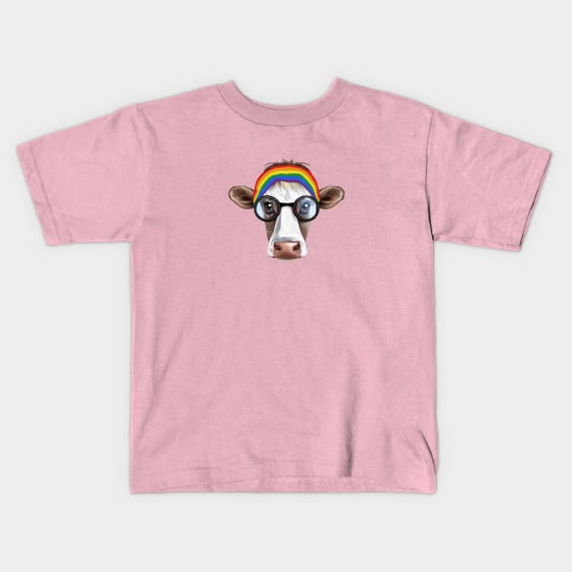 Subtle Pride, Subtle Gay, Subtle Gay Pride, Subtle Pride Flag, Pride Cow, Gay Cow, LGBT Pride, Gay Pride, Cute Pride, Pride, Gay Pride, Rainbow Flag Pride, LGBT Pride, Rainbow Pride, Rainbow Cow Kids T-Shirt by GraviTeeGraphics